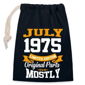 July 1975 Vintage Birthday Gift - Closable cotton gift bag (14x20cm) - navy - Front
