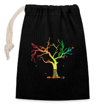 Autumn Season Autumn Equinox Tree Leaf - Closable cotton gift bag (14x20cm) - black - Front
