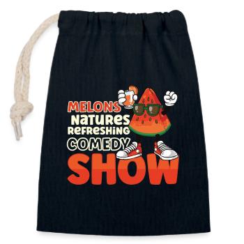Pastèque Funny Fruit Drôle de dicton - Sac cadeau en coton avec cordon (14 x 20 cm) - bleu marine - Devant