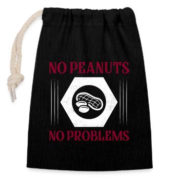 No Peanuts No Problems Nut Allergic Awareness - Verschließbarer Geschenkbeutel aus Baumwolle (14x20cm) - Schwarz - Vorne