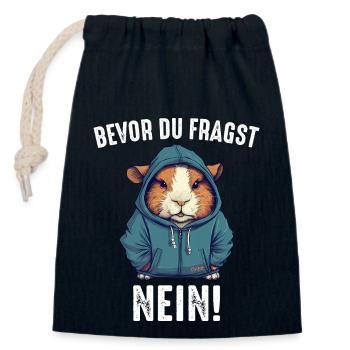 Meerschweinchen Kurzhaar Langhaar Crested - Verschließbarer Geschenkbeutel aus Baumwolle (14x20cm) - Navy - Vorne