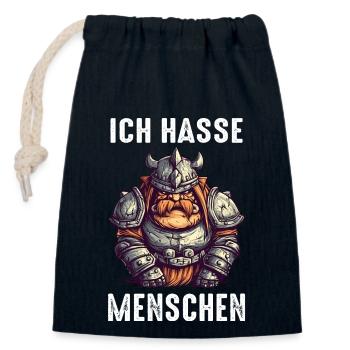 Deus Vult Kreuzritter Tempelritter Mittelalter - Verschließbarer Geschenkbeutel aus Baumwolle (14x20cm) - Navy - Vorne