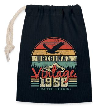 Birthday present 1958 - Closable cotton gift bag (14x20cm) - navy - Front