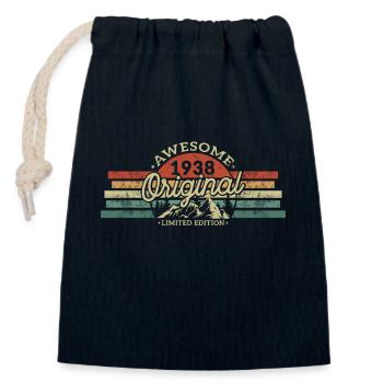 Birthday present 1938 - Closable cotton gift bag (14x20cm) - navy - Front