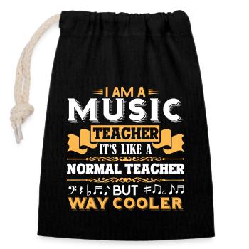 Music Teacher Music Teacher Cooler - Closable cotton gift bag (14x20cm) - black - Front