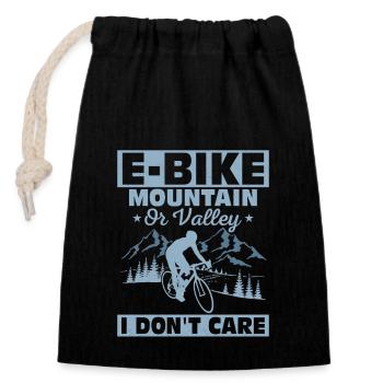 E-Bike Mountain Or Valley I Don't Care Electric Pe - Verschließbarer Geschenkbeutel aus Baumwolle (14x20cm) - Schwarz - Vorne