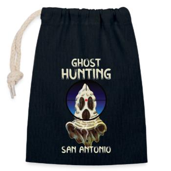 Enquêteur paranormal San Antonio Hunter Ghost - Sac cadeau en coton avec cordon (14 x 20 cm) - bleu marine - Devant