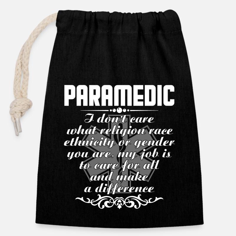 Paramedic Paramedic Care For All - Closable cotton gift bag (14x20cm) - black