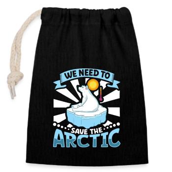 Polar Bear Global Warming Artic Seal hunting Ursus - Verschließbarer Geschenkbeutel aus Baumwolle (14x20cm) - Schwarz - Vorne
