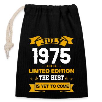 July 1975 Birthday present - Closable cotton gift bag (14x20cm) - black - Front