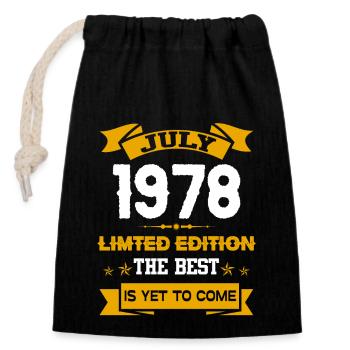 July 1978 Birthday Present - Closable cotton gift bag (14x20cm) - black - Front