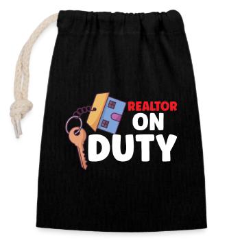 Real Estate Agent Realtor Home Closing Investor - Closable cotton gift bag (14x20cm) - black - Front