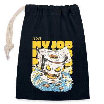 Fête du Travail - Sac cadeau en coton avec cordon (14 x 20 cm) - bleu marine - Devant