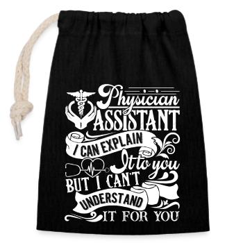 Physician Assistant Physician Assistant For You - Closable cotton gift bag (14x20cm) - black - Front