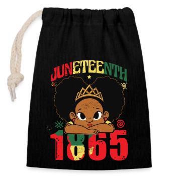 1865 Juneteenth Freedom Day Emancipation Day - Closable cotton gift bag (14x20cm) - black - Front