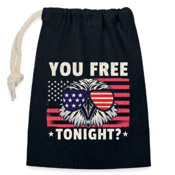Weißkopfseeadler Amerikanische Flagge, die Sie heute Abend frei haben - Verschließbarer Geschenkbeutel aus Baumwolle (14x20cm) - Navy - Vorne