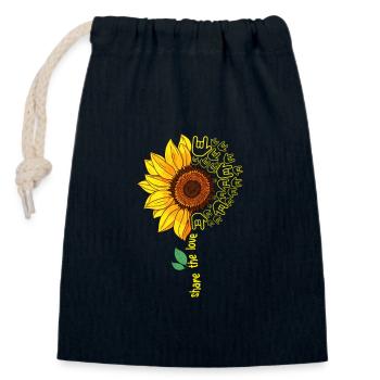 Gebärdensprache ASL Amerikanische Sonnenblume Teilen Liebe - Verschließbarer Geschenkbeutel aus Baumwolle (14x20cm) - Navy - Vorne