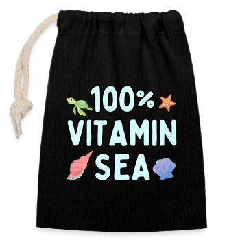 100 Percent Vitamin Sea - Closable cotton gift bag (14x20cm) - black - Front