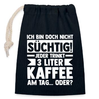 Kaffeetrinker Kaffeeliebhaber Kaffee - Verschließbarer Geschenkbeutel aus Baumwolle (14x20cm) - Navy - Vorne