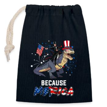 4. Juli, weil Amerika - Verschließbarer Geschenkbeutel aus Baumwolle (14x20cm) - Navy - Vorne