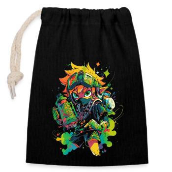 The Forest Boy : Design cool de la légende du jeu vidéo - Sac cadeau en coton avec cordon (14 x 20 cm) - noir - Devant