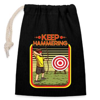Archery Bow and arrow Target shooting - Closable cotton gift bag (14x20cm) - black - Front