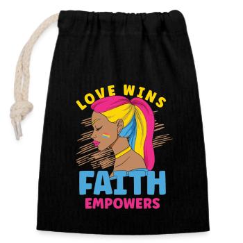 Pansexual Gay Pansexuality Asexual Asexuality - Closable cotton gift bag (14x20cm) - black - Front