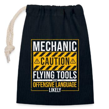 Mechanic Warning Flying Tools Offensive - Closable cotton gift bag (14x20cm) - navy - Front