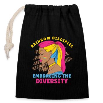 Pansexual Gay Pansexuality Asexual Asexuality - Closable cotton gift bag (14x20cm) - black - Front