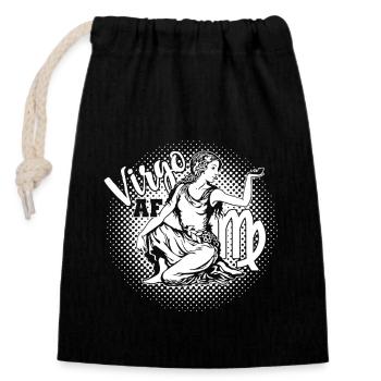 Virgo Virgo AF - Closable cotton gift bag (14x20cm) - black - Front