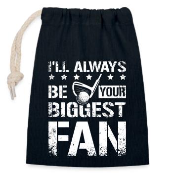 Always be your biggest fan, design for golfing fan - Verschließbarer Geschenkbeutel aus Baumwolle (14x20cm) - Navy - Vorne
