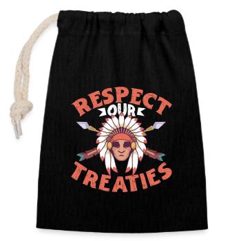 Indian Aborigines History of the Indigenous People - Closable cotton gift bag (14x20cm) - black - Front
