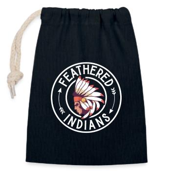 Indian Aborigines History of the Indigenous People - Closable cotton gift bag (14x20cm) - navy - Front