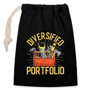 Portefeuille diversifié de mécaniques amusantes - Sac cadeau en coton avec cordon (14 x 20 cm) - noir - Devant