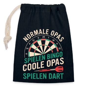 Dart Darts Dartspieler Dartsport - Verschließbarer Geschenkbeutel aus Baumwolle (14x20cm) - Navy - Vorne