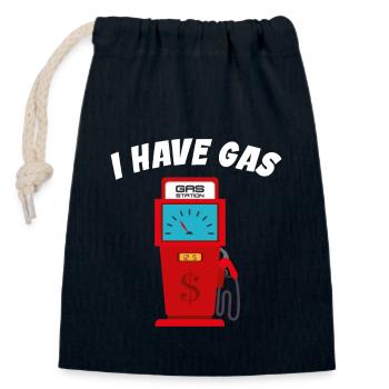 Ich habe Benzin - Lustige Zapfsäule - Verschließbarer Geschenkbeutel aus Baumwolle (14x20cm) - Navy - Vorne