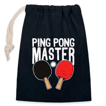 Ping Pong Master Vintage Table Tennis Player Funny - Closable cotton gift bag (14x20cm) - navy - Front