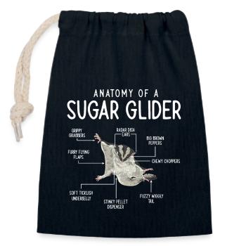 Short-headed glider Sugar Glider - Closable cotton gift bag (14x20cm) - navy - Front
