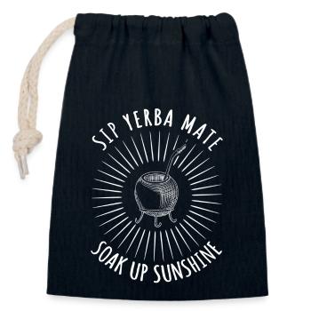 Toller Yerba Mate Geschenk - Verschließbarer Geschenkbeutel aus Baumwolle (14x20cm) - Navy - Vorne
