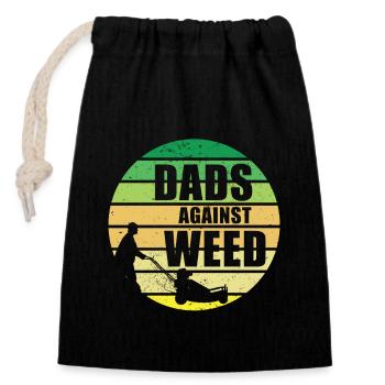 Pappas contre les mauvaises herbes Rétro Plante Papa Jardinier Pelouse - Sac cadeau en coton avec cordon (14 x 20 cm) - noir - Devant