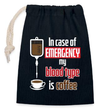 Coffee Blood Type - Verschließbarer Geschenkbeutel aus Baumwolle (14x20cm) - Navy - Vorne