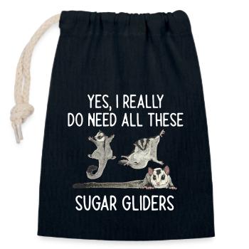 Short-headed glider Sugar Glider - Closable cotton gift bag (14x20cm) - navy - Front