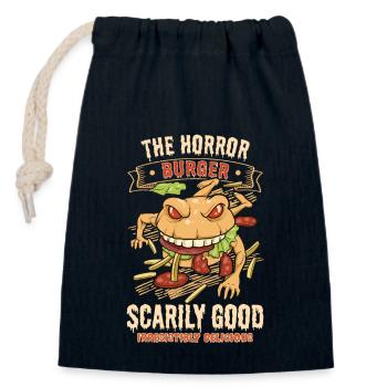 Horror Burgers Fast-Food Halloween Nourriture effrayante Monste - Sac cadeau en coton avec cordon (14 x 20 cm) - bleu marine - Devant
