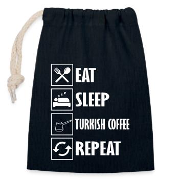 Turkish coffee - Closable cotton gift bag (14x20cm) - navy - Front