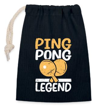 Ping Pong Legend Funny Table Tennis Player Team - Closable cotton gift bag (14x20cm) - navy - Front