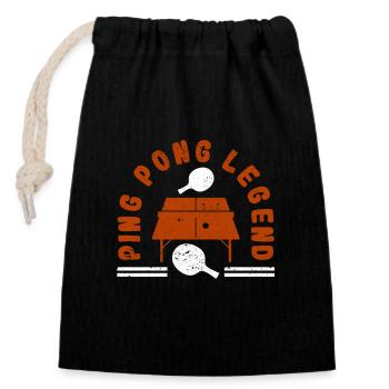 Ping Pong Legend Funny Table Tennis Player Team - Sac cadeau en coton avec cordon (14 x 20 cm) - noir - Devant