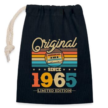 Birthday present 1965 - Closable cotton gift bag (14x20cm) - navy - Front