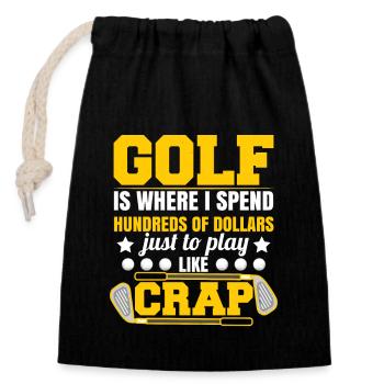 Golf Spruch Humor Golfspieler - Verschließbarer Geschenkbeutel aus Baumwolle (14x20cm) - Schwarz - Vorne