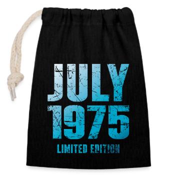 July 1975 Limited Edition Birthday Gift - Closable cotton gift bag (14x20cm) - black - Front