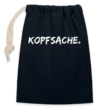 kopfsache - Verschließbarer Geschenkbeutel aus Baumwolle (14x20cm) - Navy - Vorne